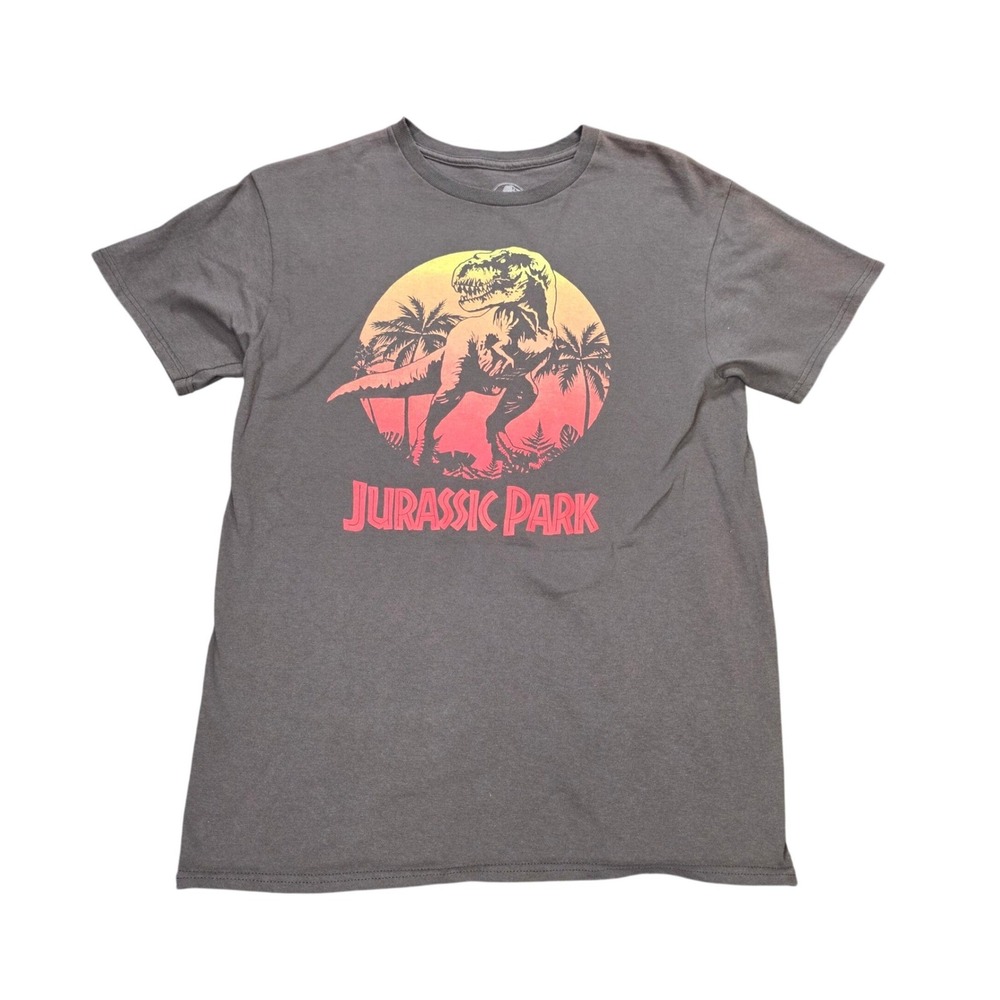 Jurassic‎ World T-Rex Graphic Tee Men's Size M Gray Sunset Jurassic Park Movie